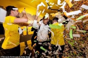 haller:-dortmund-players-celebrate-striker’s-return-after-afcon-victory