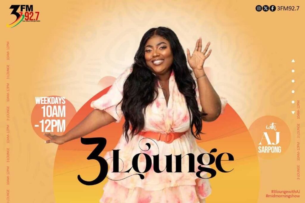 3fm-introduces-‘3-lounge’-a-new-mid-morning-show-hosted-by-aj-sarpong