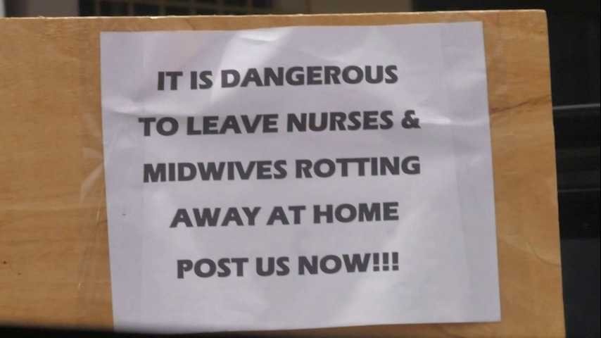 graduate-unemployed-nurses-and-midwives-stage-demo-in-kumasi