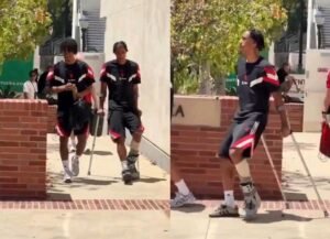 leny-yoro:-man-united-new-recruit-spotted-in-crutches